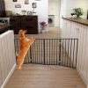Pet Gate – Dog Gate for Doorways; Stairs or House – Freestanding; Folding ; Dark Brown; Arc Wooden