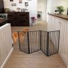 Pet Gate – Dog Gate for Doorways; Stairs or House – Freestanding; Folding ; Dark Brown; Arc Wooden