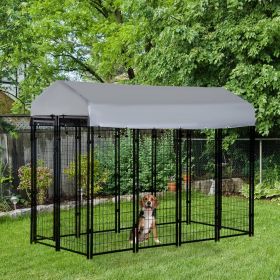 PawHut 8' x 4' x 6' Outdoor Dog Playpen, Kennel with Lockable Door and Water-Resistant Canopy, for Medium/Large Dogs