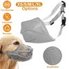 Pet Muzzle Mask Soft Mesh Muzzle Adjustable Dog Mouth Cover with Breathable Mesh Adjustable Neck Forehead Strap for Anti Biting Barking Chewing