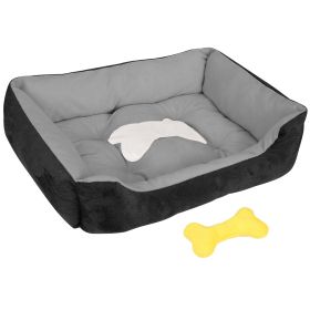 Pet Dog Bed Soft Warm Fleece Puppy Bed Dog Cozy Nest Sofa Bed Cushion Mat For S/M Dog (Option: black_l)
