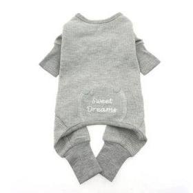 Sweet Dreams Thermal Dog Pajamas - Alloy Gray (Option: Small)