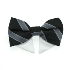 Universal Dog Bow Tie - Black and Silver Stripe (Option: Type 2)