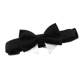 Universal Dog Bow Tie - Black with Starter Collar (Option: Medium)