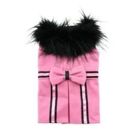 Wool Fur-Trimmed Dog Harness Coat - Pink (Option: Medium)