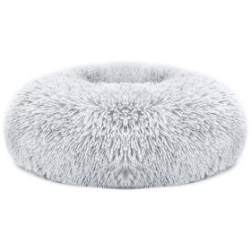Pet Dog Bed Soft Warm Fleece Puppy Bed Dog Cozy Nest Sofa Bed Cushion For S/M Dog (Option: Gray_M)