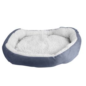 Pet Dog Bed Soft Warm Fleece Puppy Bed Dog Cozy Nest Sofa Bed Cushion For S/M Dog (Option: Grey)