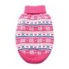 Combed Cotton Snowflake and Hearts Dog Sweater - Pink