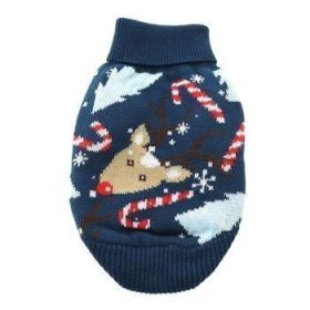 Combed Cotton Ugly Reindeer Holiday Dog Sweater (Option: Medium)