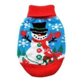 Combed Cotton Ugly Snowman Holiday Dog Sweater (Option: Medium)