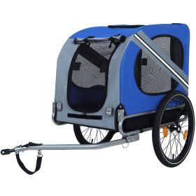 Large Folding Bike Trailer for Dogs, 120LB Capacity All-Terrain Pet Carrier, Durable Steel Frame for Cycling, Jogging, Camping & Outdoor Adventures (Color: as Pic)