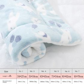 Dog sleeping mat warm thickened Sleeping pad blanket;  dog house warm mattress pet cushion (colour: Blue polar bear, size: No.5 69*52cm)