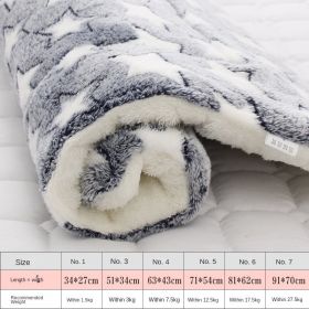 Dog sleeping mat warm thickened Sleeping pad blanket;  dog house warm mattress pet cushion (colour: Blue white star, size: No.5 69*52cm)