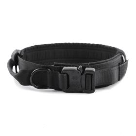 Pet Collar For Dog & Cat; Adjustable Nylon Outdoor Dog Collars For Medium Large Dogs; Dog Collar (Color: Black, size: L)