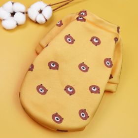 Small Dog Hoodie Coat Winter Warm Pet Clothes for Bulldog Chihuahua Shih Tzu Sweatshirt Puppy Cat Pullover Dogs; Chrismas pet clothes (Color: Yellow Bear, size: L for 3.5-4.5kg)