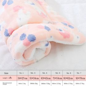Dog sleeping mat warm thickened Sleeping pad blanket;  dog house warm mattress pet cushion (colour: Pink Polar Bear, size: No.5 69*52cm)