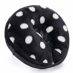 Soft Dog Cone Collar for After Surgery - Inflatable Dog Neck Donut Collar - Elizabethan Collar for Dogs Recovery (colour: CQLQ08 black white dot, size: L)
