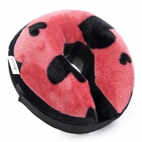 Soft Dog Cone Collar for After Surgery - Inflatable Dog Neck Donut Collar - Elizabethan Collar for Dogs Recovery (colour: CQLQ11 Love Peach, size: L)