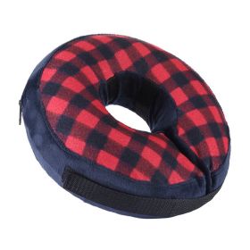 Soft Dog Cone Collar for After Surgery - Inflatable Dog Neck Donut Collar - Elizabethan Collar for Dogs Recovery (colour: CQLQ04 Red and Black Velcro, size: L)