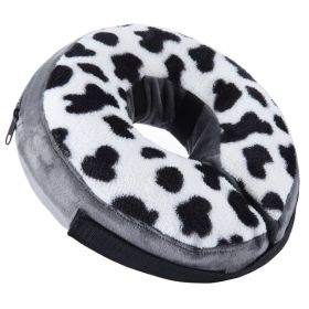 Soft Dog Cone Collar for After Surgery - Inflatable Dog Neck Donut Collar - Elizabethan Collar for Dogs Recovery (colour: CQLQ05 Cows Point hook and loop, size: L)