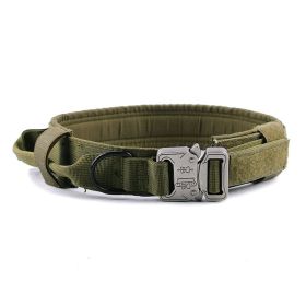 Pet Collar For Dog & Cat; Adjustable Nylon Outdoor Dog Collars For Medium Large Dogs; Dog Collar (Color: Army Green, size: L)