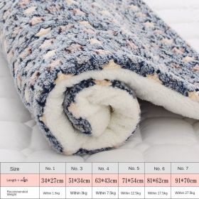 Dog sleeping mat warm thickened Sleeping pad blanket;  dog house warm mattress pet cushion (colour: Blue stars, size: No.5 69*52cm)