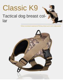 Dog Harness; large dog training tactical chest strap; K9 pet chest strap; vest type reflective dog rope; explosion-proof impulse traction (colour: red, Specification (L * W): S)