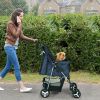 4 Wheels Pet Stroller Foldable Carrier Strolling Cart Travel Jogger Pet Stroller with Removable Liner Storage Basket for Dog
