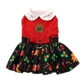 Holiday Dog Harness Dress - Gingerbread (Option: X-Small)