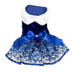 Holiday Dog Harness Dress - Snowflakes (Option: Medium)