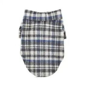 Flannel Dog Shirt - Gray and Blue Plaid (Option: 2X-Large)