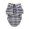 Flannel Dog Shirt - Gray and Blue Plaid