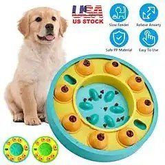 Dog Puzzle Food Feeder Slow Feeding Bowl Interactive Toy Dog Treat Dispensing Toy for IQ Training Mental Enrichment For Small Medium Large Dog (Option: blue)