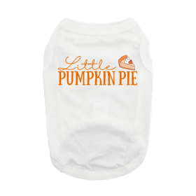 Little Pumpkin Pie Dog Shirt (Color: White, size: X-Small)