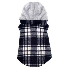 Weekender Dog Sweatshirt Hoodie - Black & White Plaid Flannel (Option: Medium)