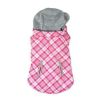 Weekender Dog Sweatshirt Hoodie - Pink & White Plaid