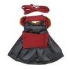 Wool Fur-Trimmed Dog Harness Coat - Burgundy